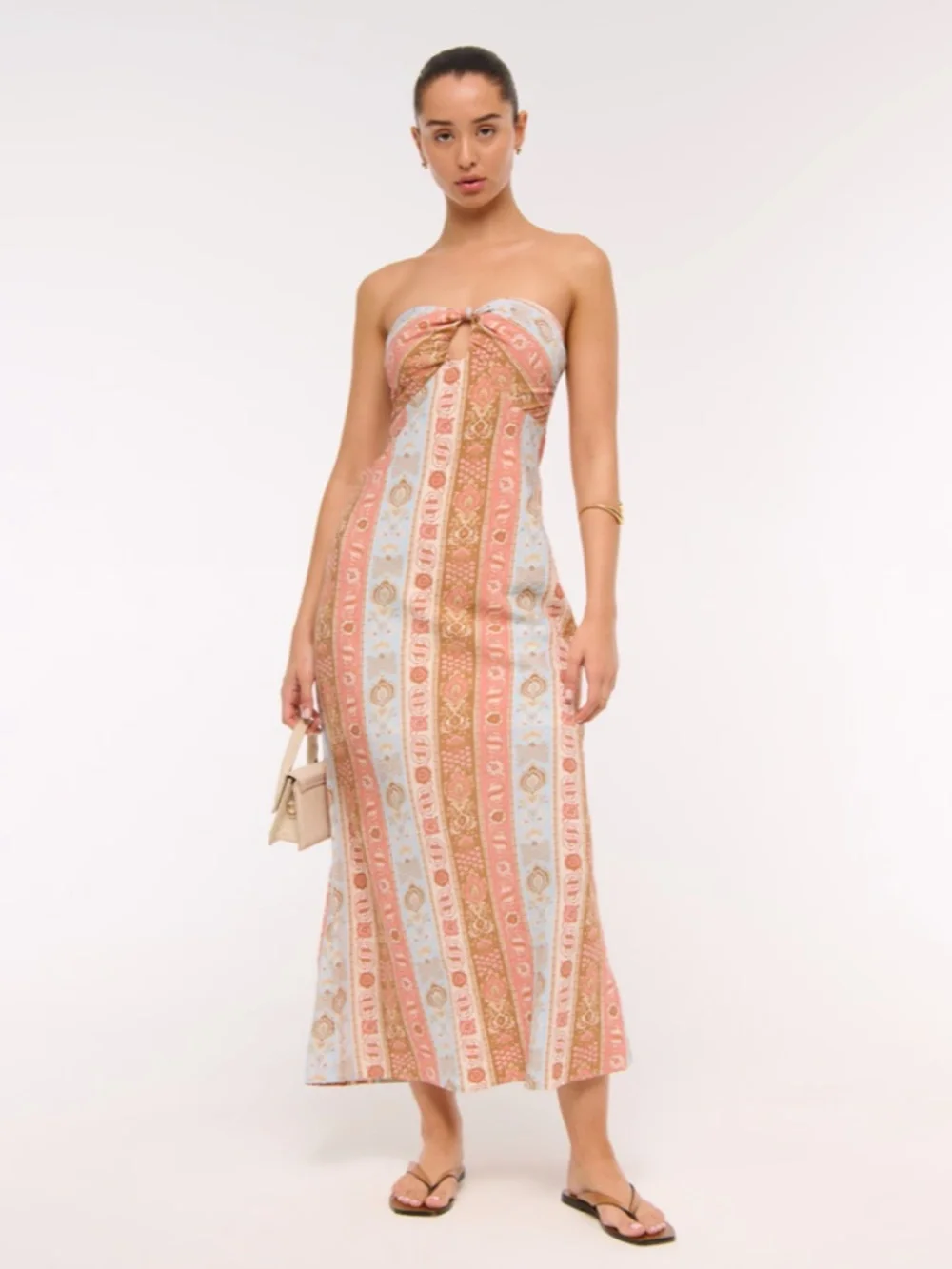 Abercrombie & Fitch Strapless Knotted Maxi Dress Size Medium